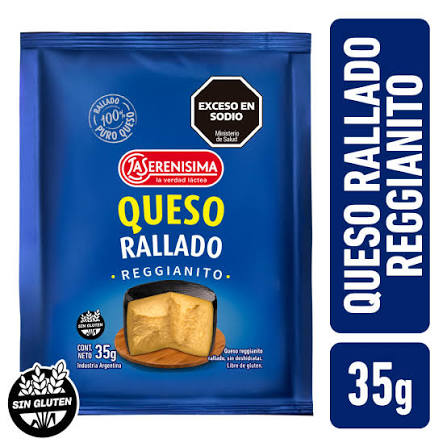 QUESO RALLADO LA SERENISIMA SOBRE 35g  (comprando 3 o más precio mayorista)